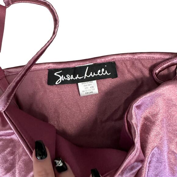 Susan Lucci Camisole Women's 42D Silky Pink Built In Bra New - Picture 3 of 6